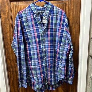Ralph Lauren Womens Blue Plaid Shirt
